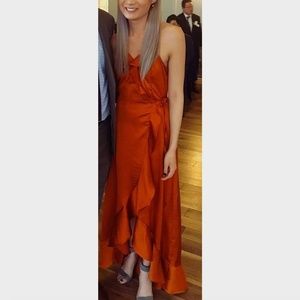 Orange semiformal or formal dress